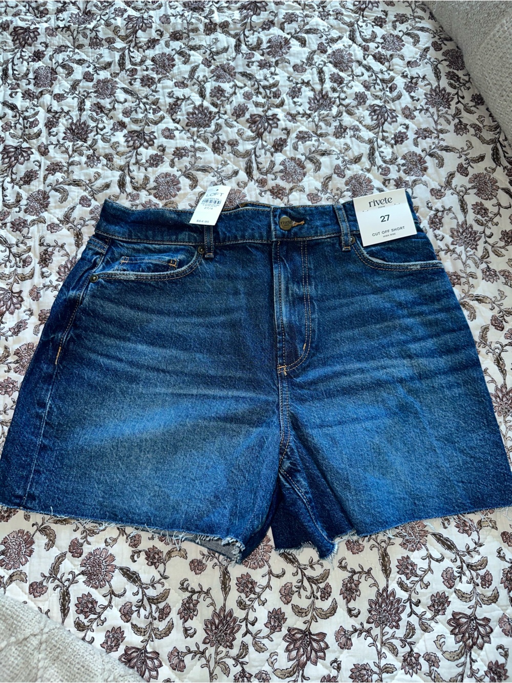 LOFT High-Rise Dark Blue Denim Jeans